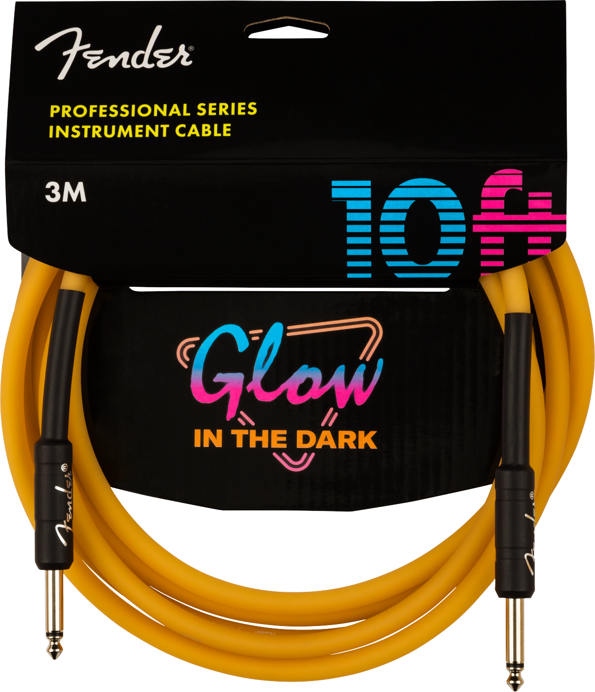 Fender Professional Series Glow in the Dark Cable, Orange, 10'