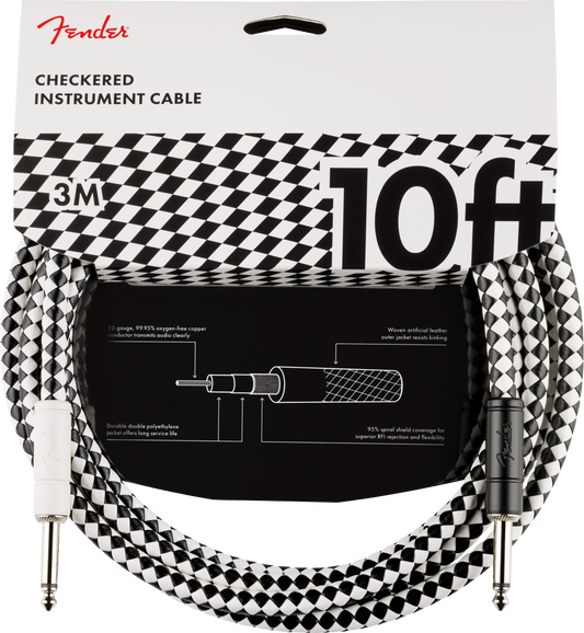 Fender  Pro 10' Instrument Cable, Checkerboard