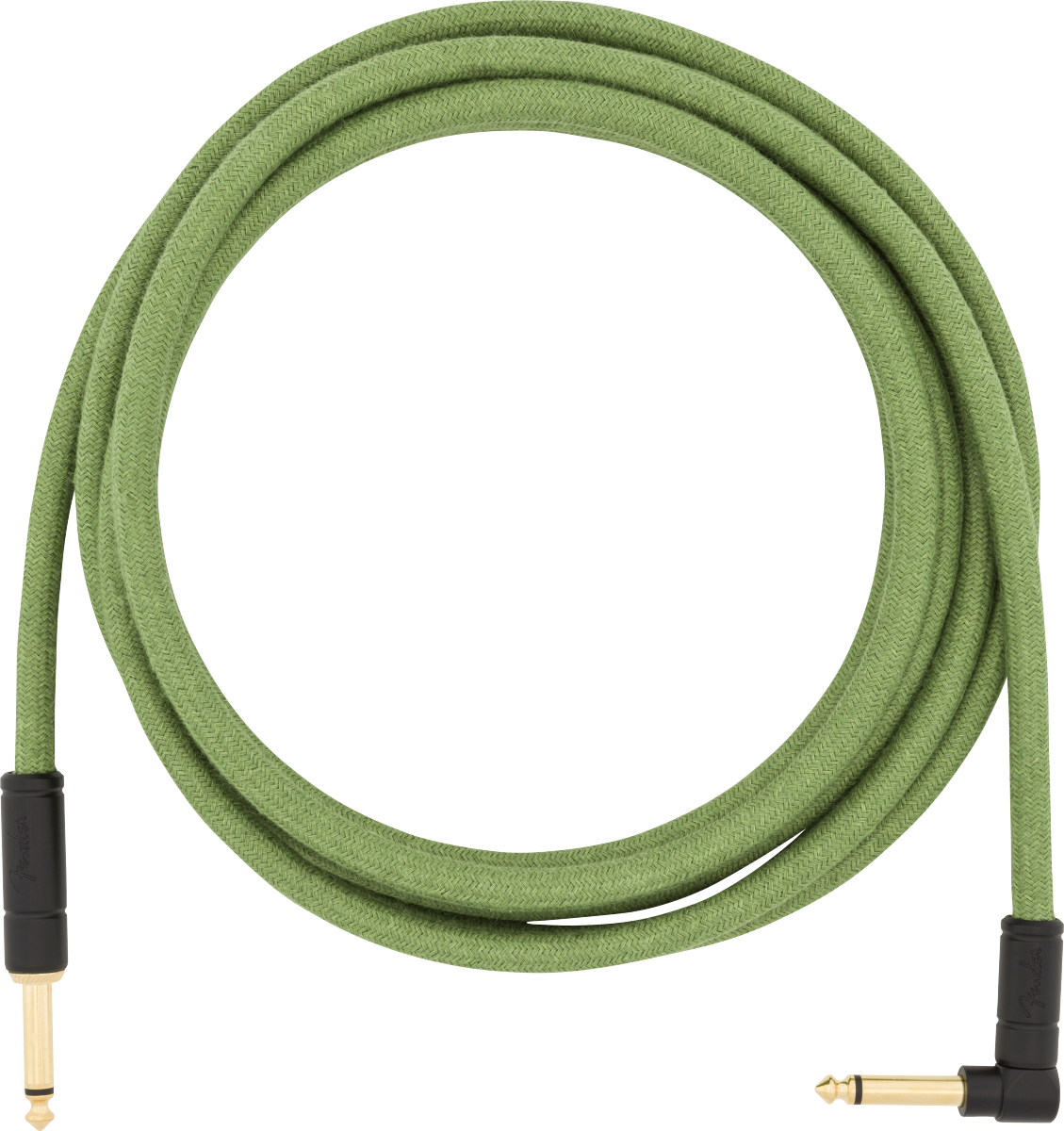 Fender Festival Instrument Cable, Straight/Angle, 10', Pure Hemp, Green