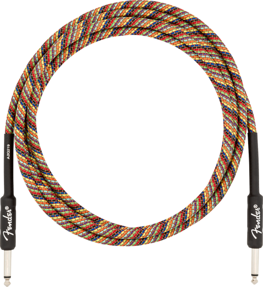 Fender Festival Instrument Cable, Straight/Straight, 10', Pure Hemp, Rainbow