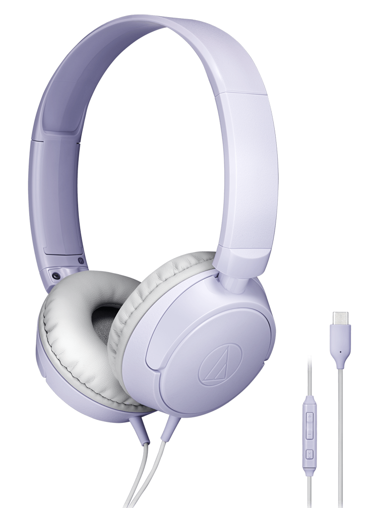 Audio Technica ATH-S120C On-Ear USB-C Headphones - Light Violet