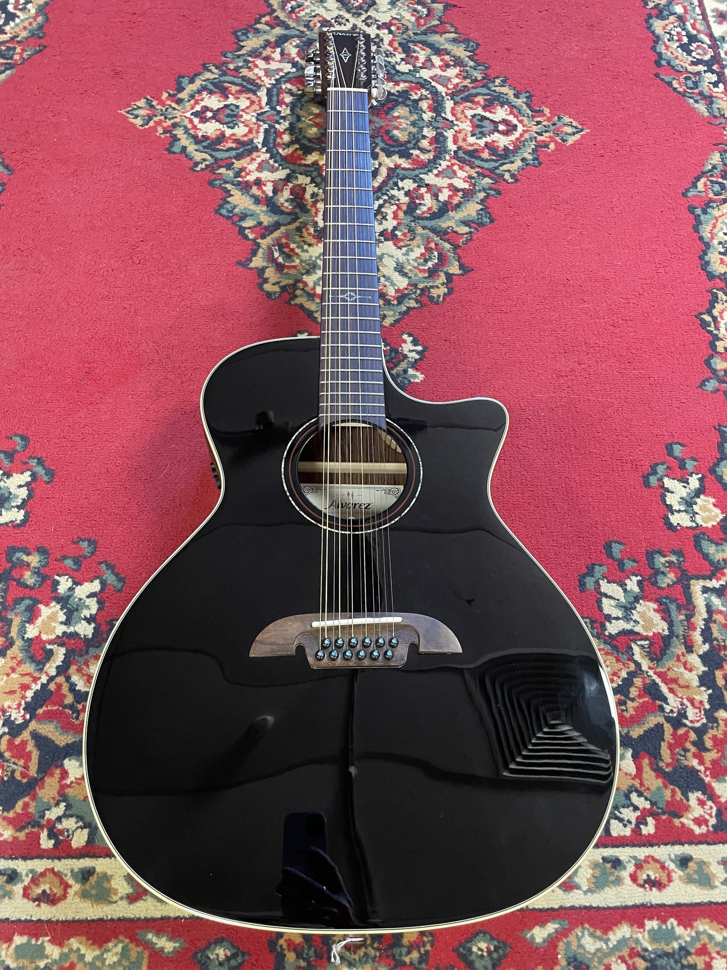 Alvarez AG70CE 12-String Acoustic Electric Guitar - Black