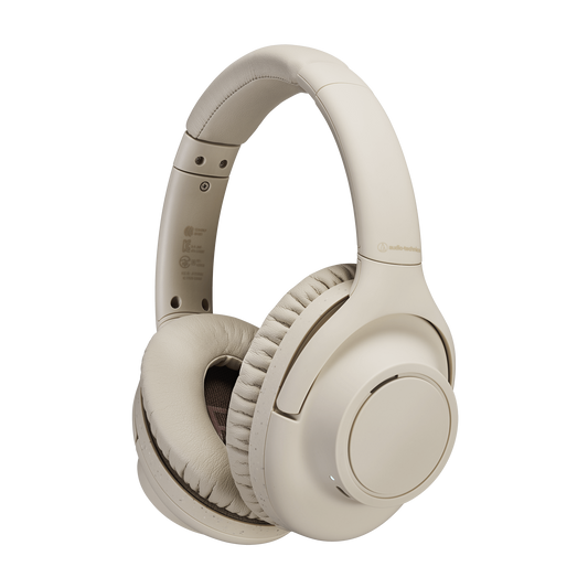 Audio Technica ATH-S300BT Wireless Noise-Cancelling Over-Ear Headphones - Beige