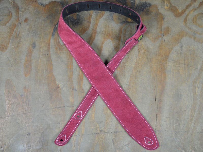 Coloniel Leather Burgundy Double Suede Guitar Strap