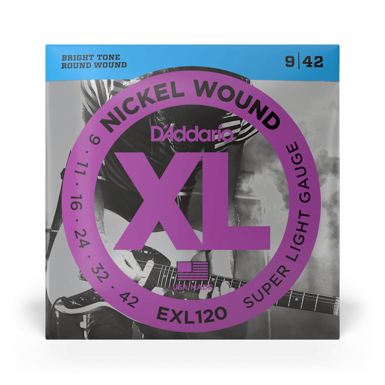 D'Addario XL Nickel EXL120 Super Light 9-42 6-String Electric Guitar Strings