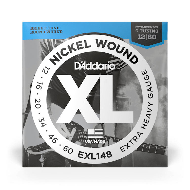 D'Addario XL Nickel EXL148 Extra Heavy 12-60 6-String Electric Guitar Strings
