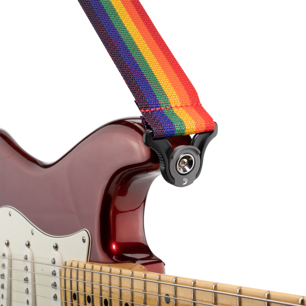 D'Addario Auto Lock Polypro Guitar Strap - Rainbow