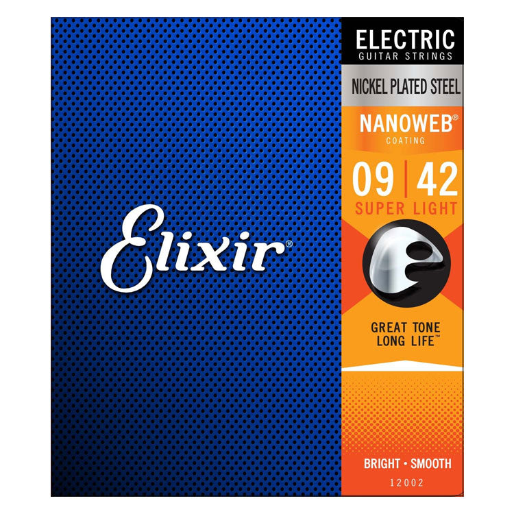 Elixir Nanoweb Super Light 9-42 Nickel Plated Steel 6-String Electric Guitar Strings