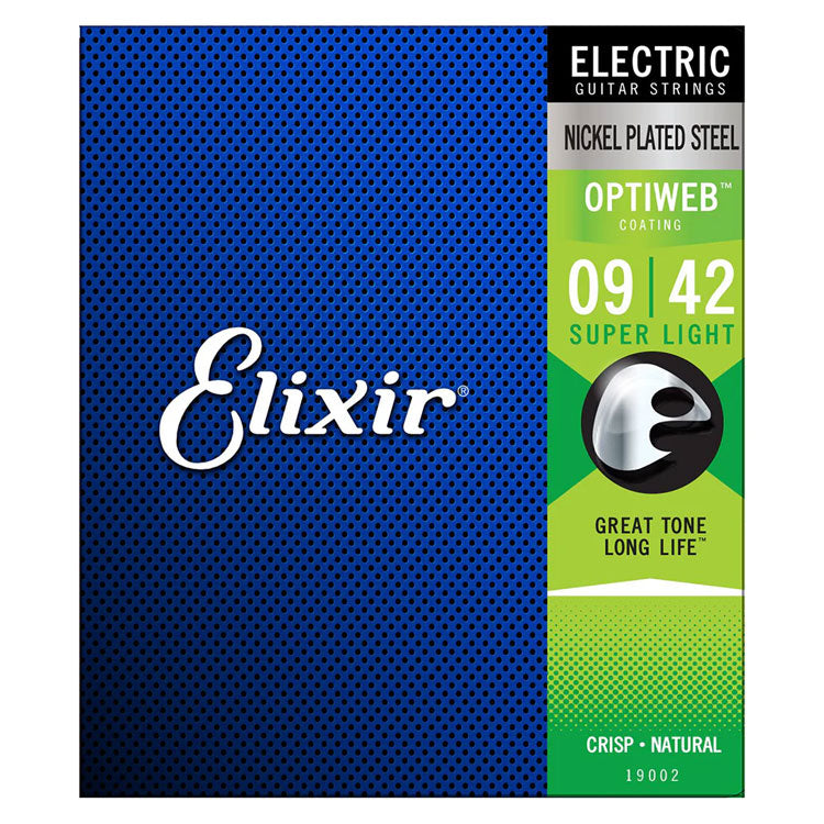 Elixir Optiweb Super Light 9-42 Nickel Plated Steel 6-String Electric Guitar Strings