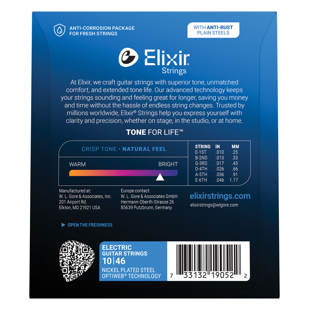 Elixir Optiweb Light 10-46 Nickel Plated Steel 6-String Electric Guitar Strings