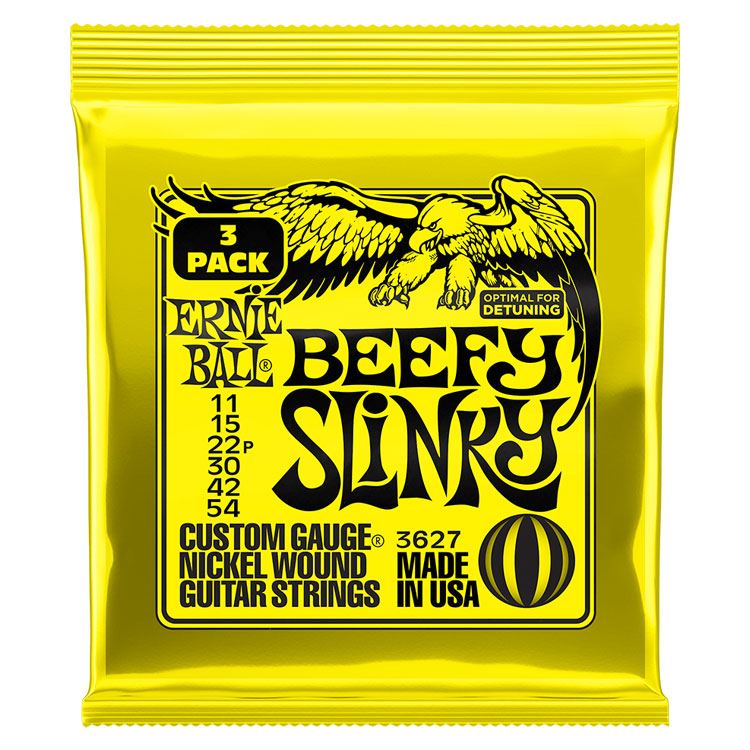 Ernie Ball Beefy Slinky 11-54 Nickel Wound 6-String Electric Guitar Strings 3 Pack