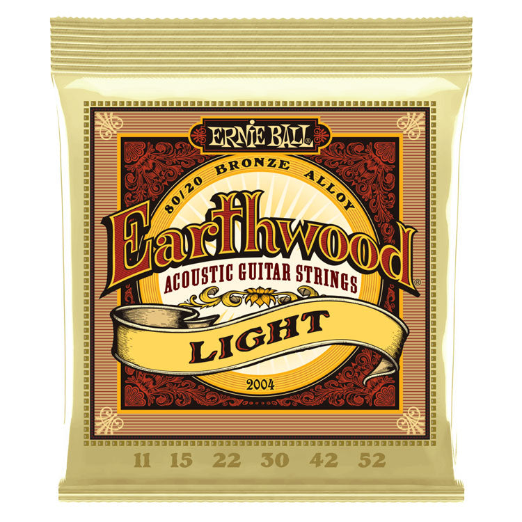 Ernie Ball Earthwood 80/20 Bronze Light 11-52 6-String Acoustic Guitar Strings