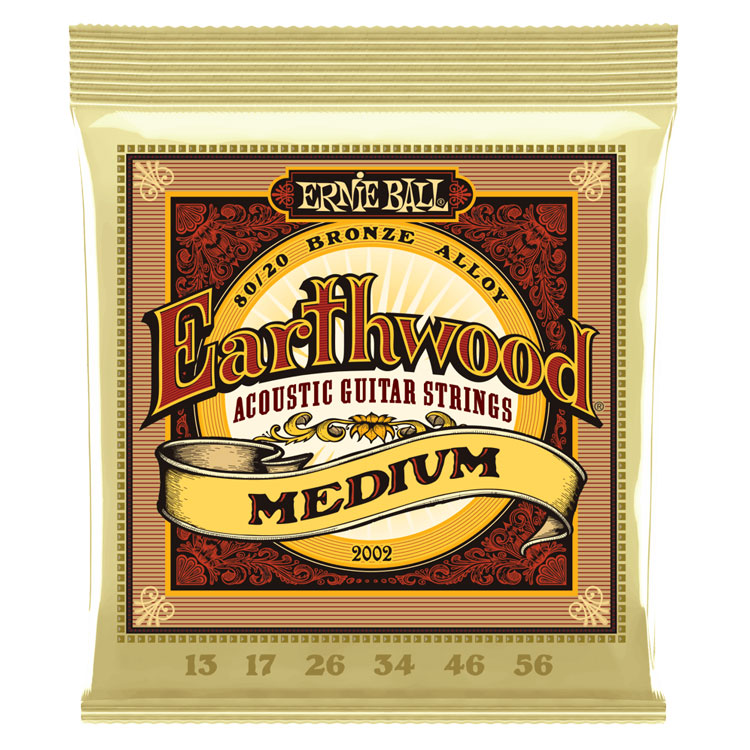 Ernie Ball Earthwood 80/20 Bronze Medium 13-56 6-String Acoustic Guitar Strings