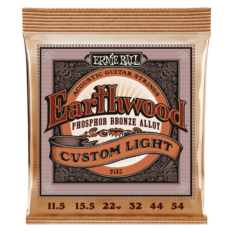 Ernie Ball Earthwood Phosphor Bronze Custom Light 11.5-54 6-String Acoustic Guitar Strings