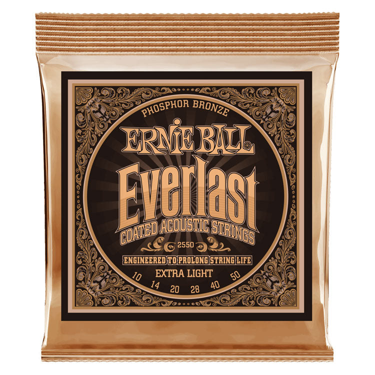 Ernie Ball Everlast Coated Phosphor Bronze Extra Light 10-50 6-String Acoustic Guitar Strings