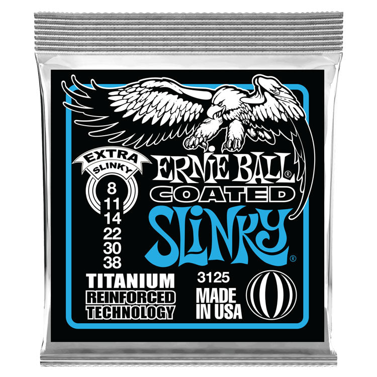 Ernie Ball Extra Slinky 8-38 Coated Titanium RPS 6-String Electric Guitar Strings