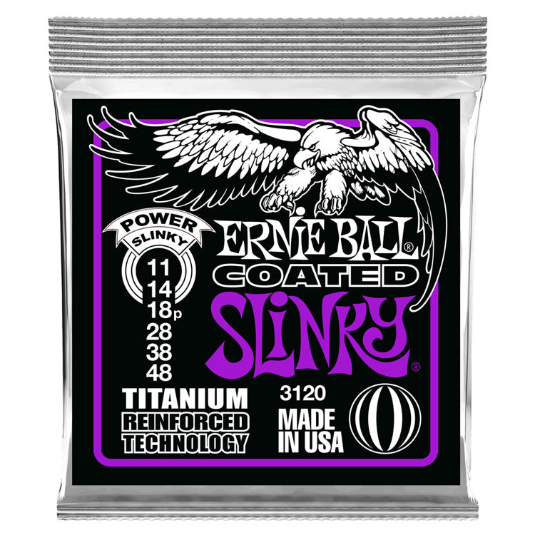 Ernie Ball Power Slinky 11-48 Coated Titanium RPS 6-String Electric Guitar Strings