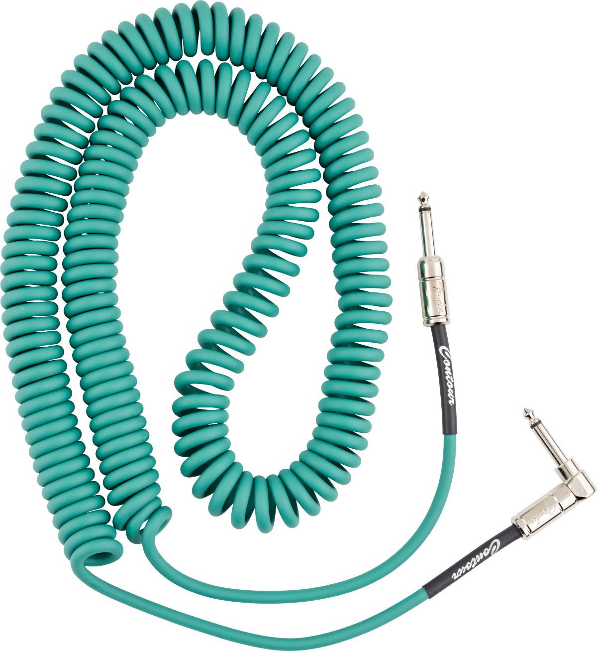Fender Contour Series Coil Instrument Cable - Sherwood Green