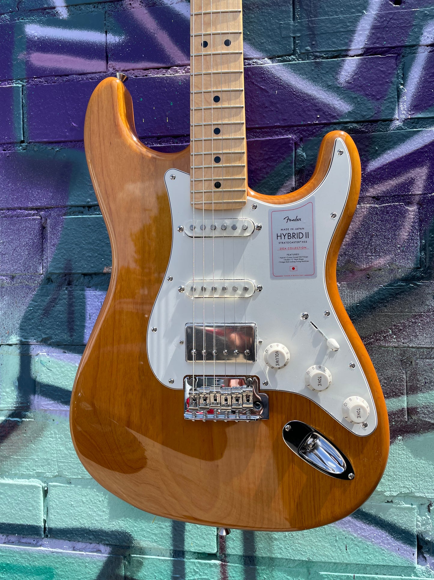 Fender Hybrid II Stratocaster HSS Electric Guitar - Vintage Natural (2024 Collection)