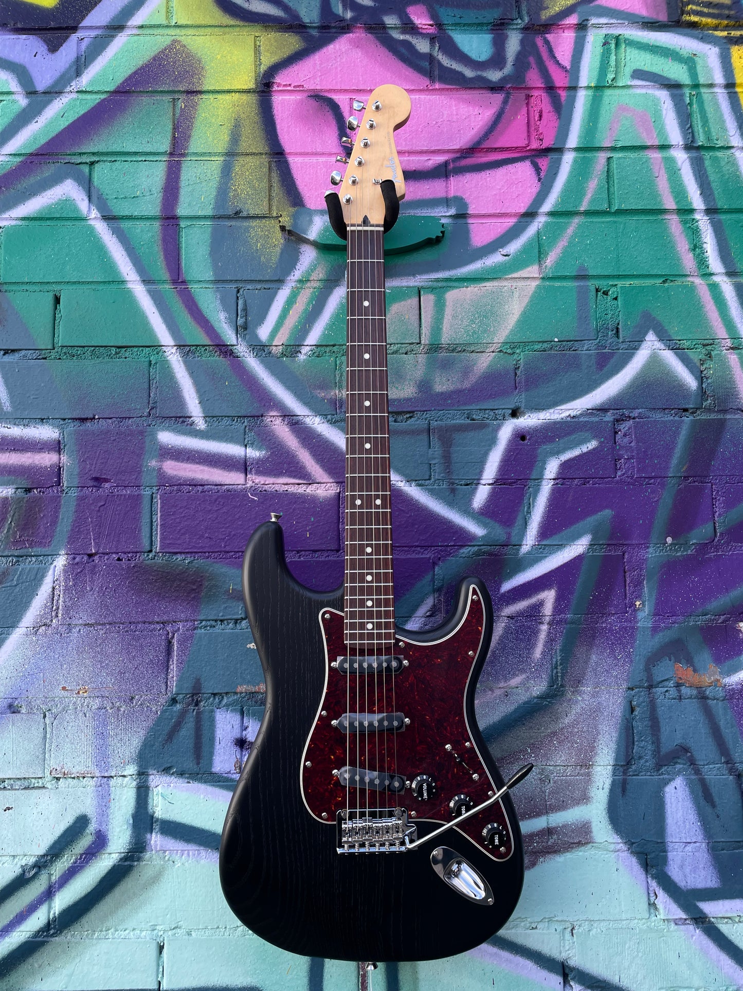Fender Limited Edition MIJ Raw Ash Stratocaster Electric Guitar - Black