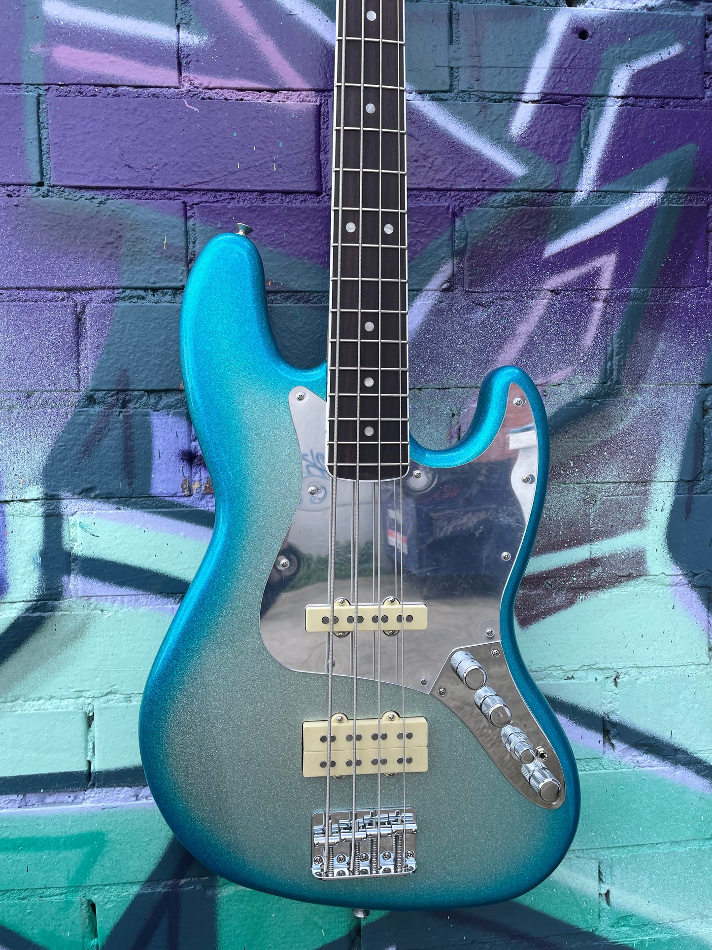 Fender Limited Player Plus X Blu Detiger Jazz Bass - Sky Burst Sparkle