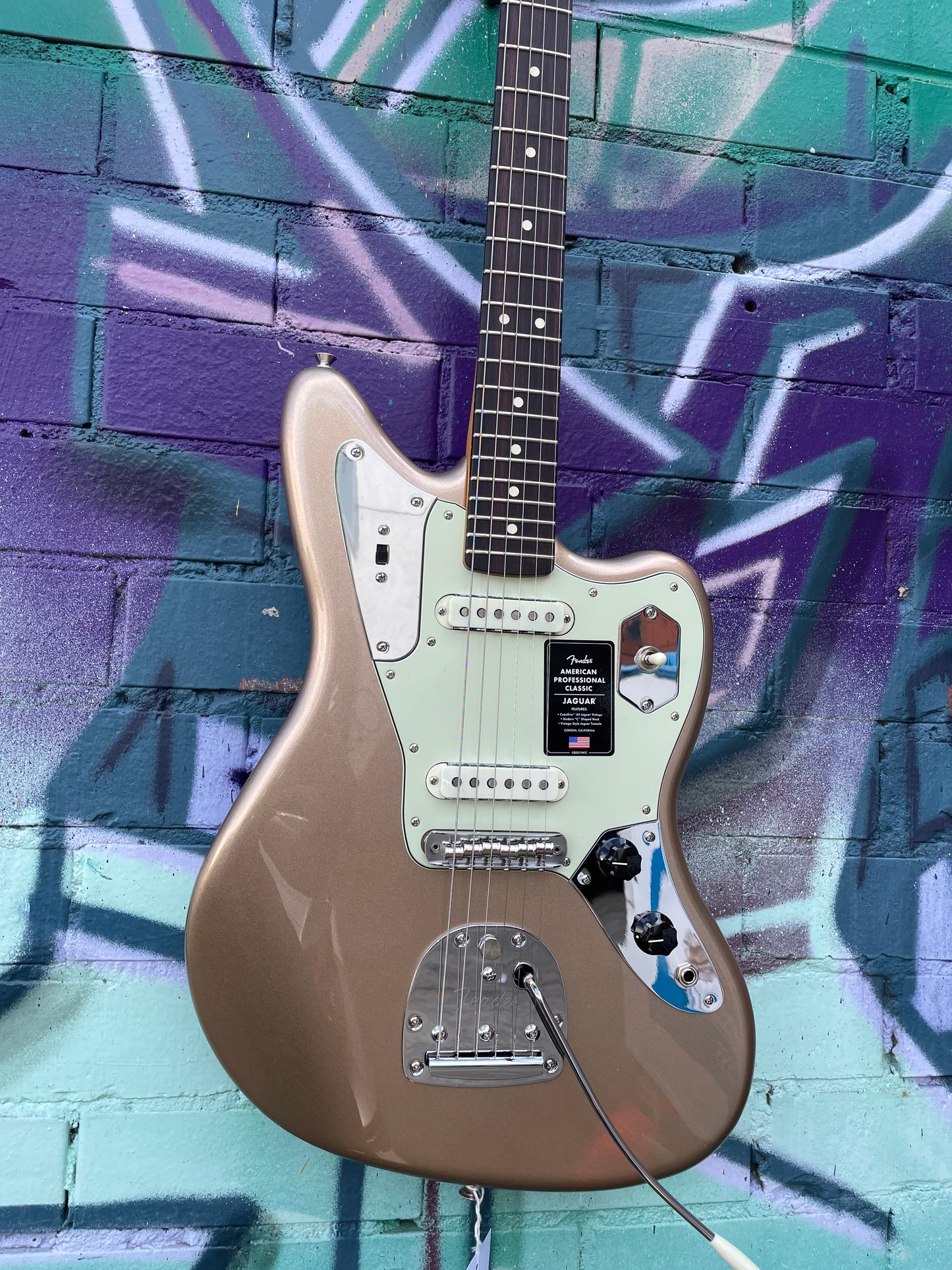 Fender American Professional Classic Jaguar Electric Guitar - Faded Firemist Gold