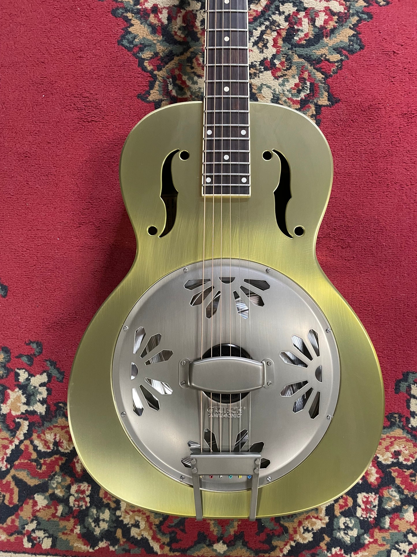 Gretsch G9202 Honey Dipper Special Round-Neck Brass Body Resonator Guitar - Bell Bronze