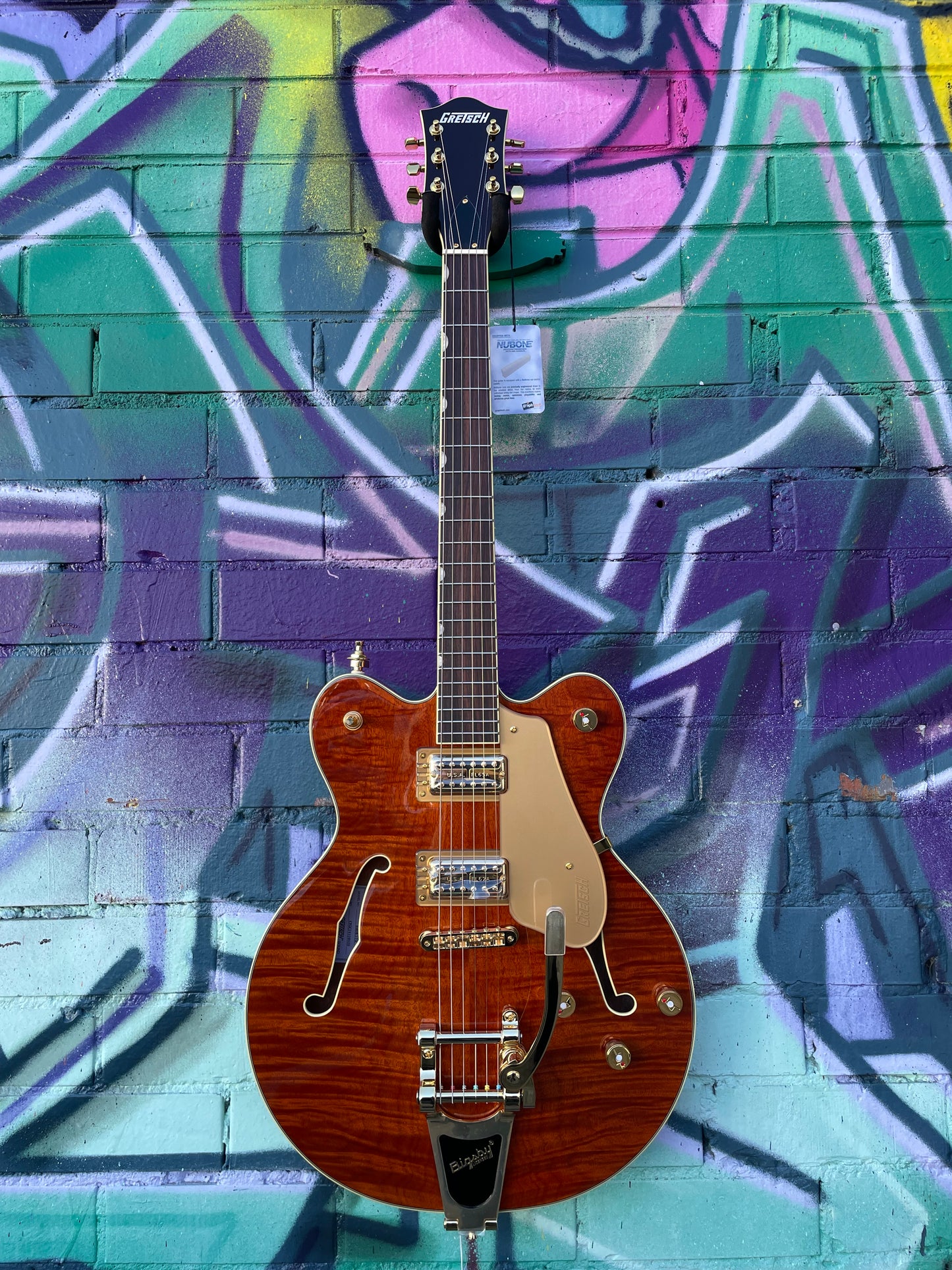 Gretsch Electromatic LTD Flame Okoume Broadkaster Double-Cut Electric Guitar with Bigsby - Roundup Orange