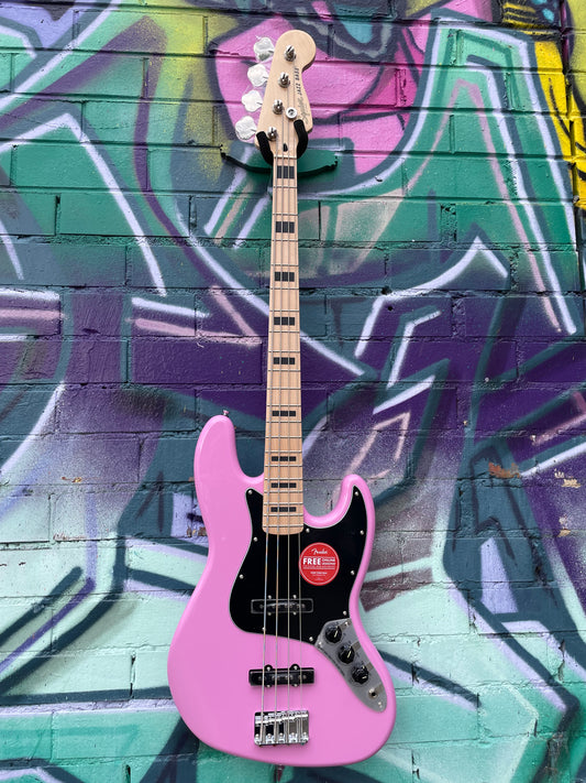 Fender Squier FSR Affinity Series Active Jazz Bass Guitar - Flash Pink