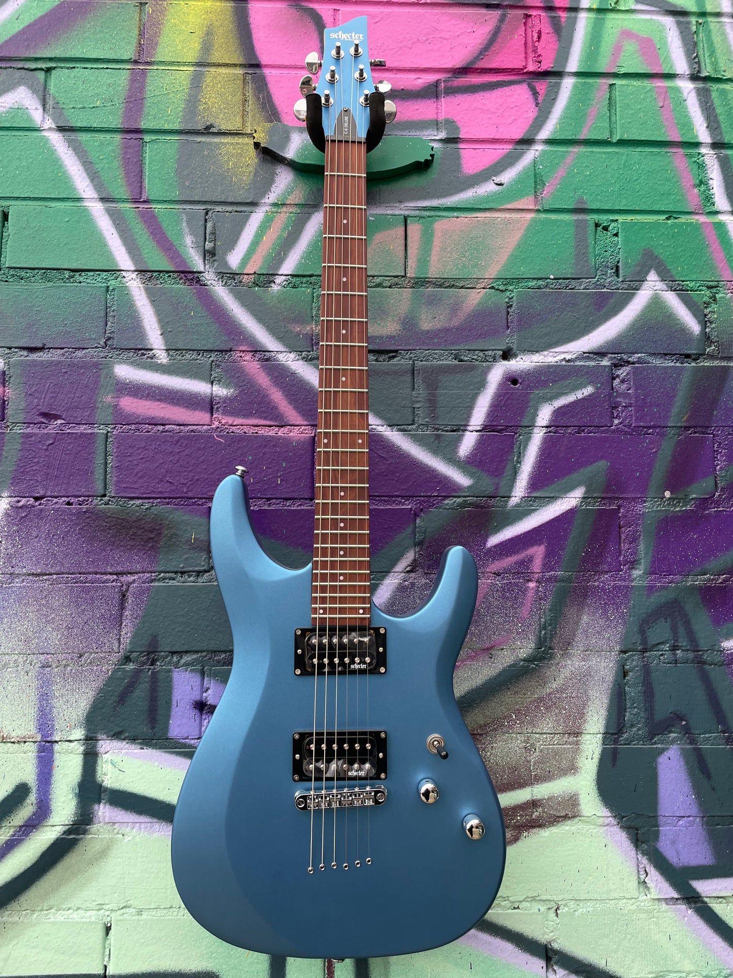 Schecter C-6 Deluxe Electric Guitar - Satin Metallic Light Blue