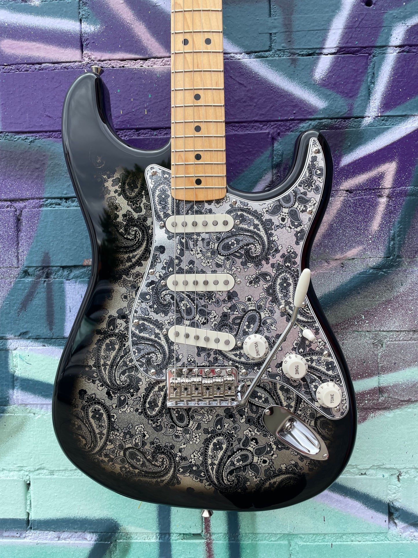 Fender Made in Japan Limited Edition Stratocaster Electric Guitar - Black Paisley