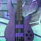 Schecter C4-GT Bass Guitar- Satin Trans Purple with Black Racing Stripe