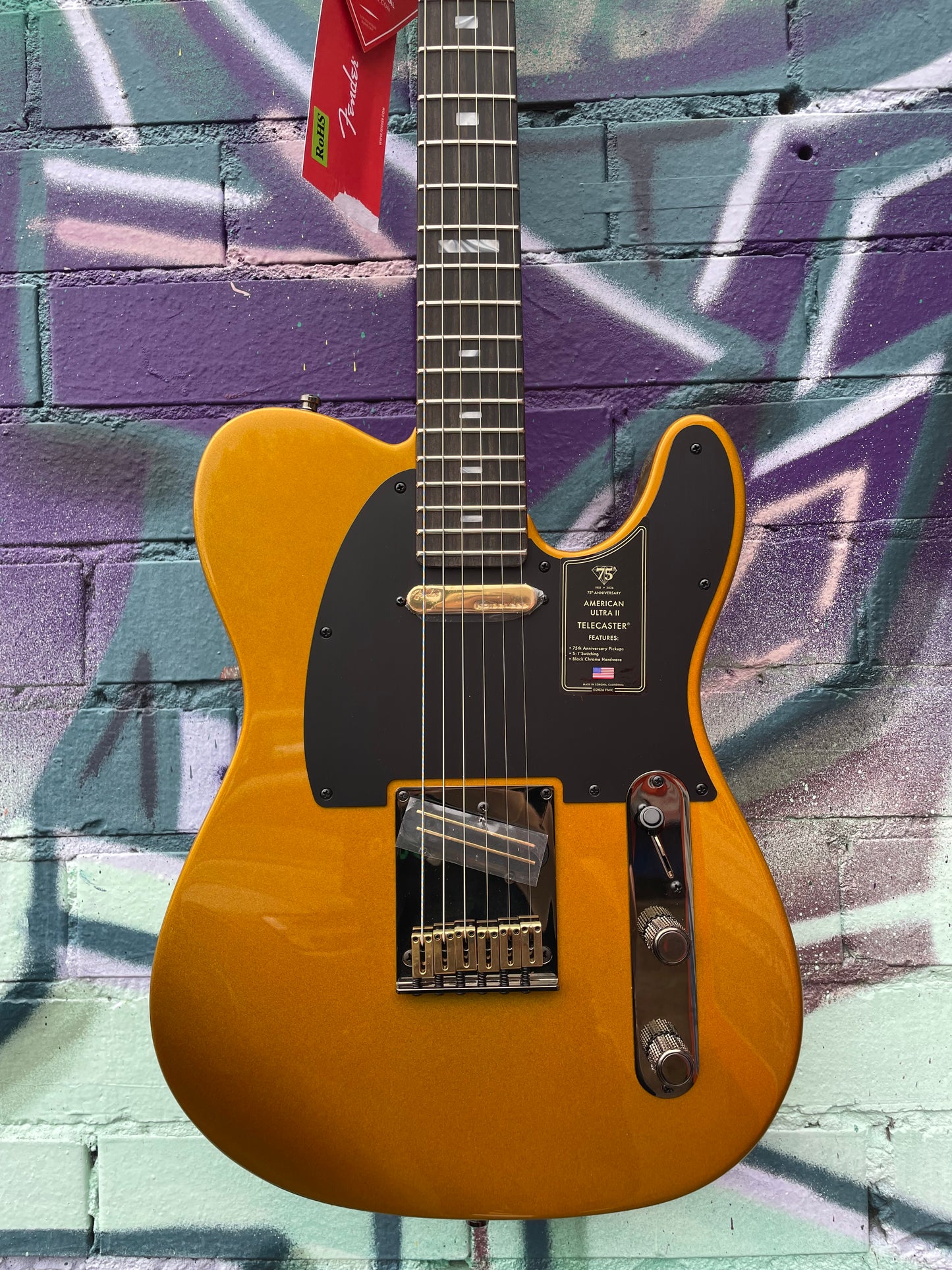 Fender 75th Anniversary American Ultra II Telecaster Electric Guitar - Liquid Gold