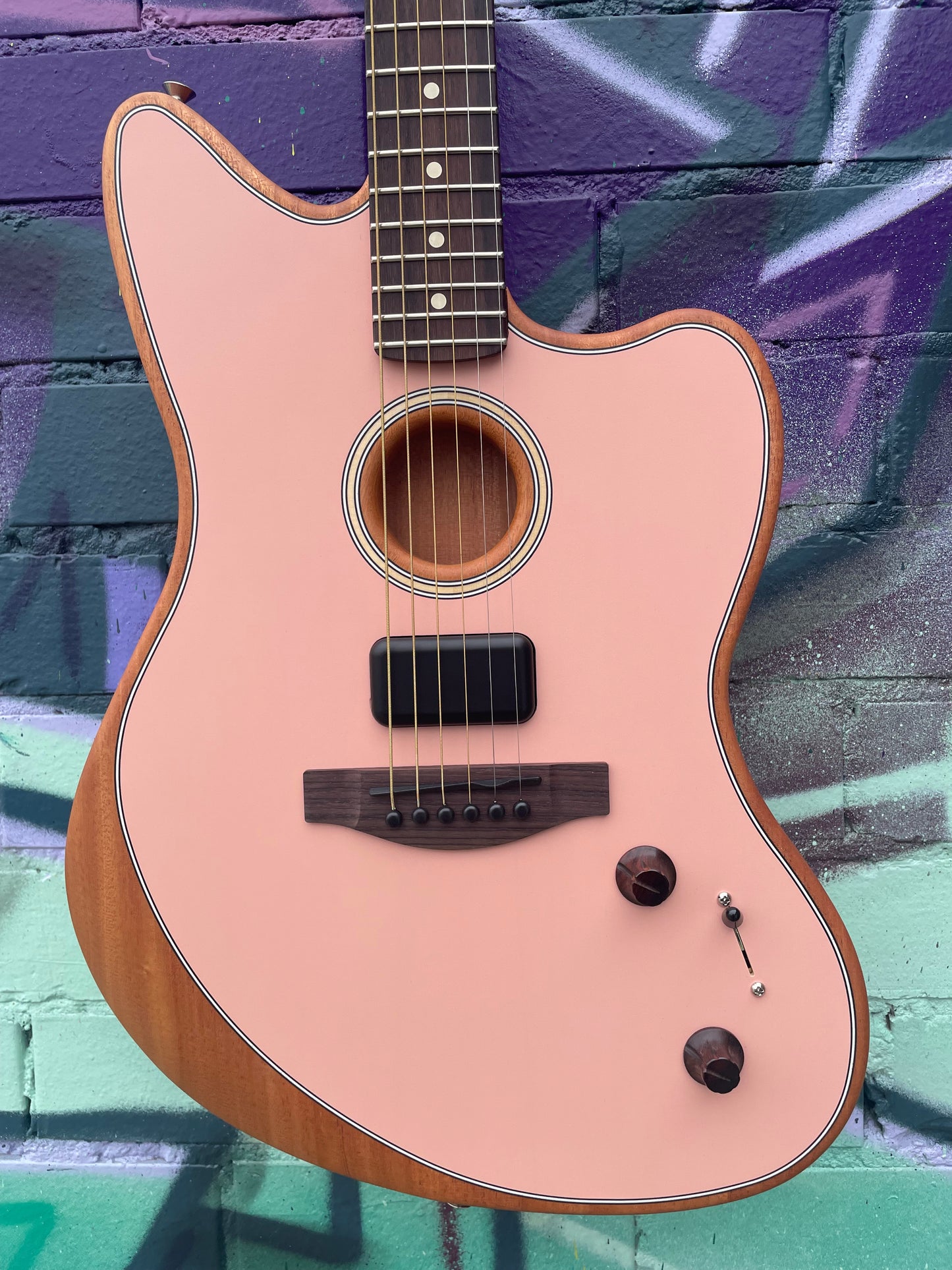 Fender Acoustasonic Player Jazzmaster, Rosewood Fingerboard, Shell Pink