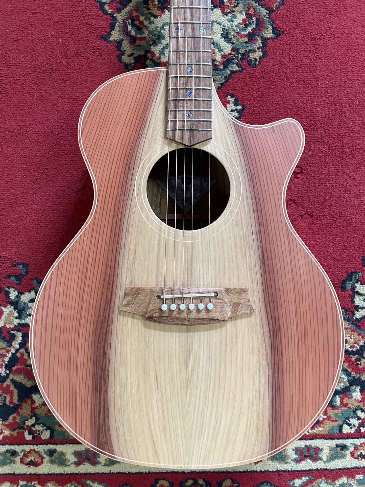 Cole Clark AN2EC-RDBL Acoustic Electric Guitar, She Oak FB - American Redwood Top