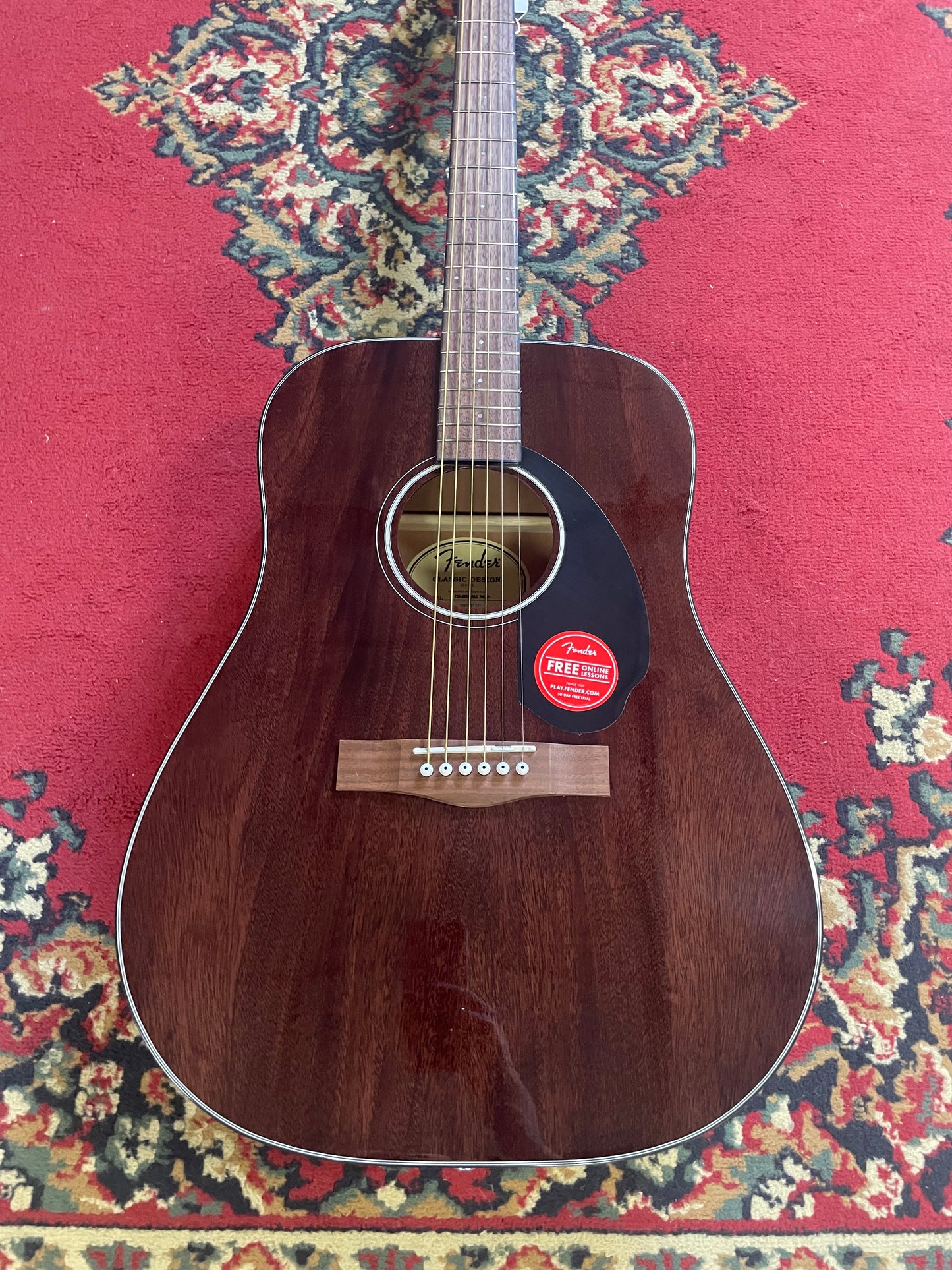 Fender CD-60S Dreadnought Acoustic Guitar - All Mahogany