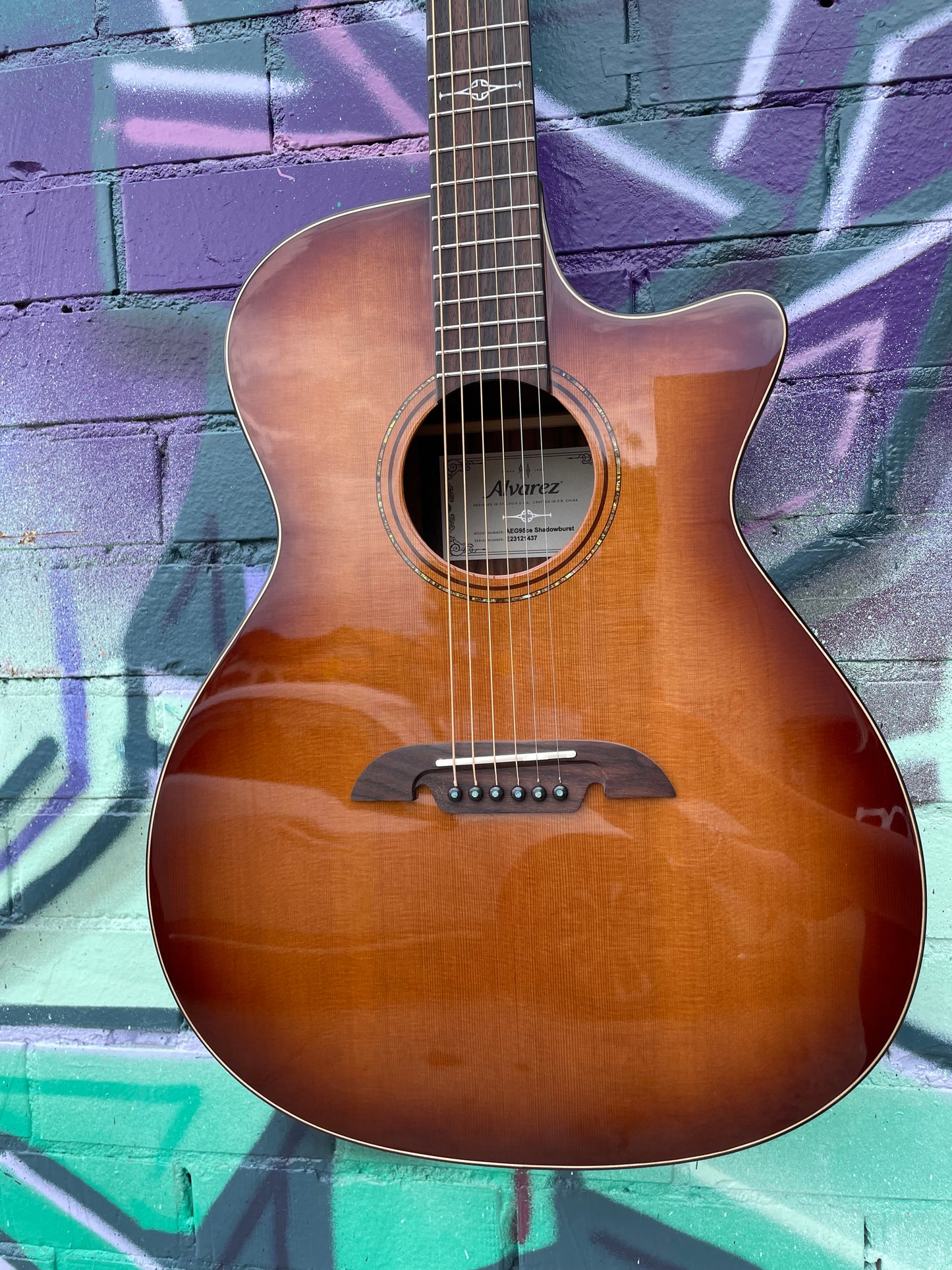 Alvarez AEG95CE Grand Auditorium Armrest Acoustic Electric Guitar - Shadowburst