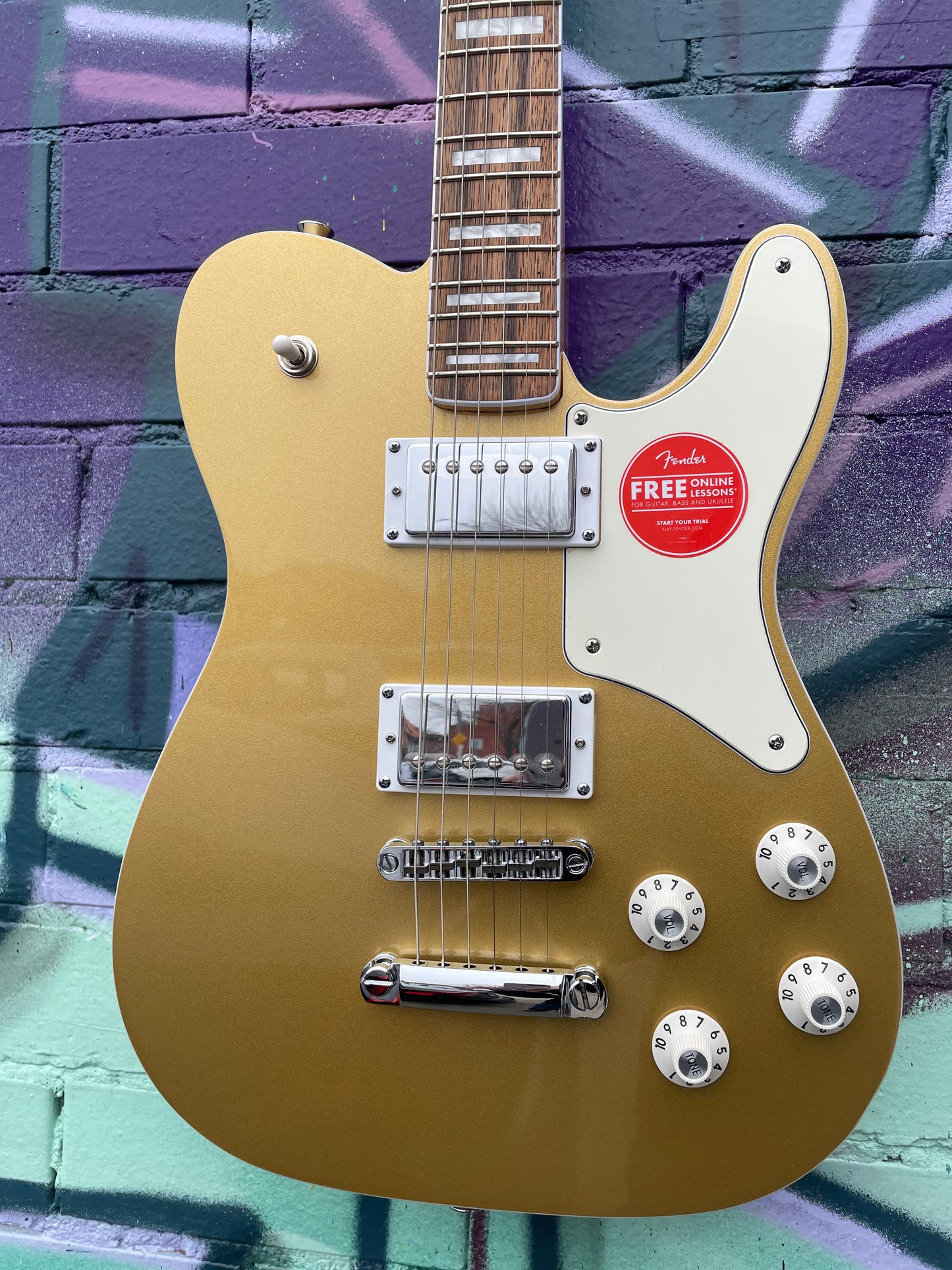 Squier Limited Edition Paranormal Troublemaker Telecaster Deluxe Electric Guitar - Aztec Gold