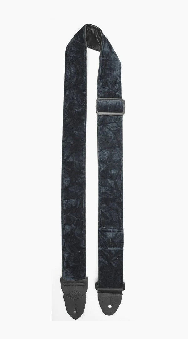 LM Crushed Velvet Guitar Strap - Black