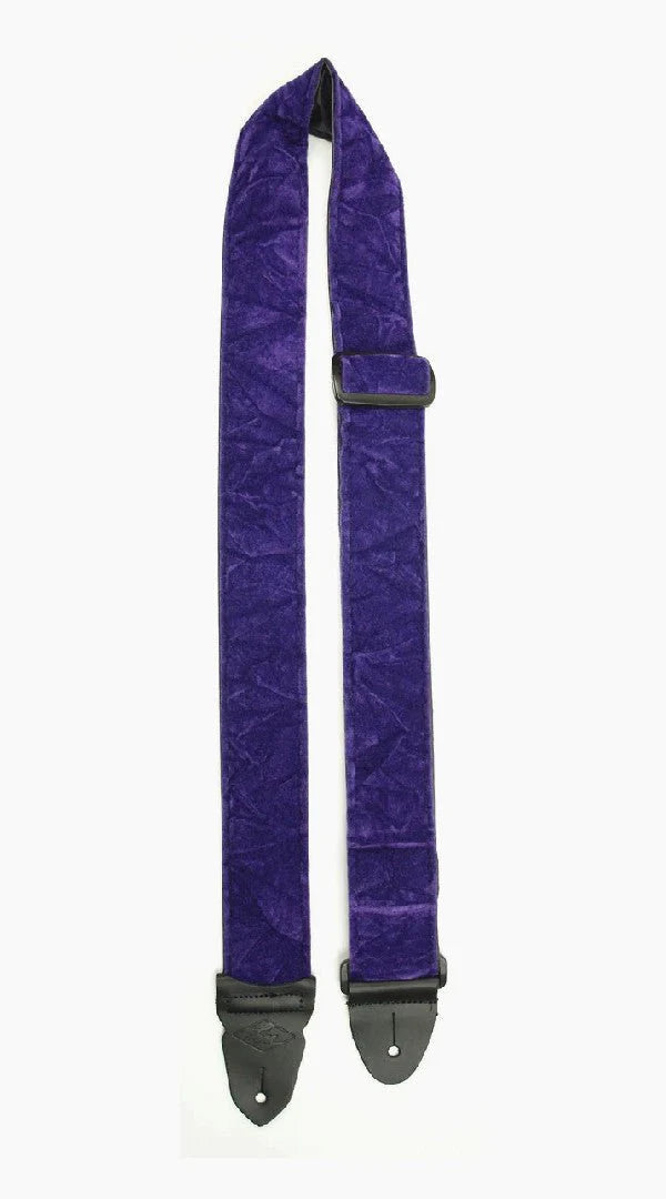 LM Crushed Velvet Guitar Strap - Purple