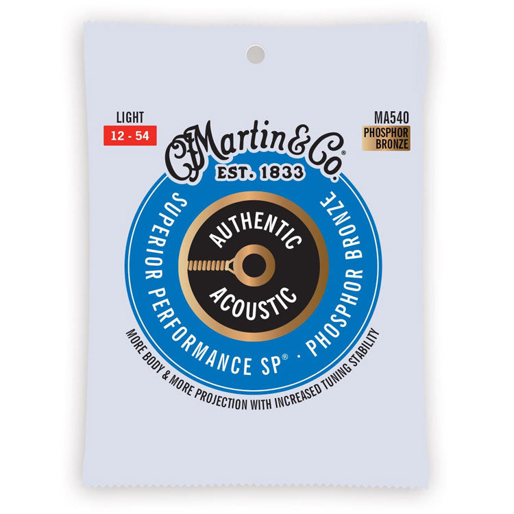 Martin Authentic Acoustic SP Phosphor Bronze Light 12-54 6-String Acoustic Guitar Strings