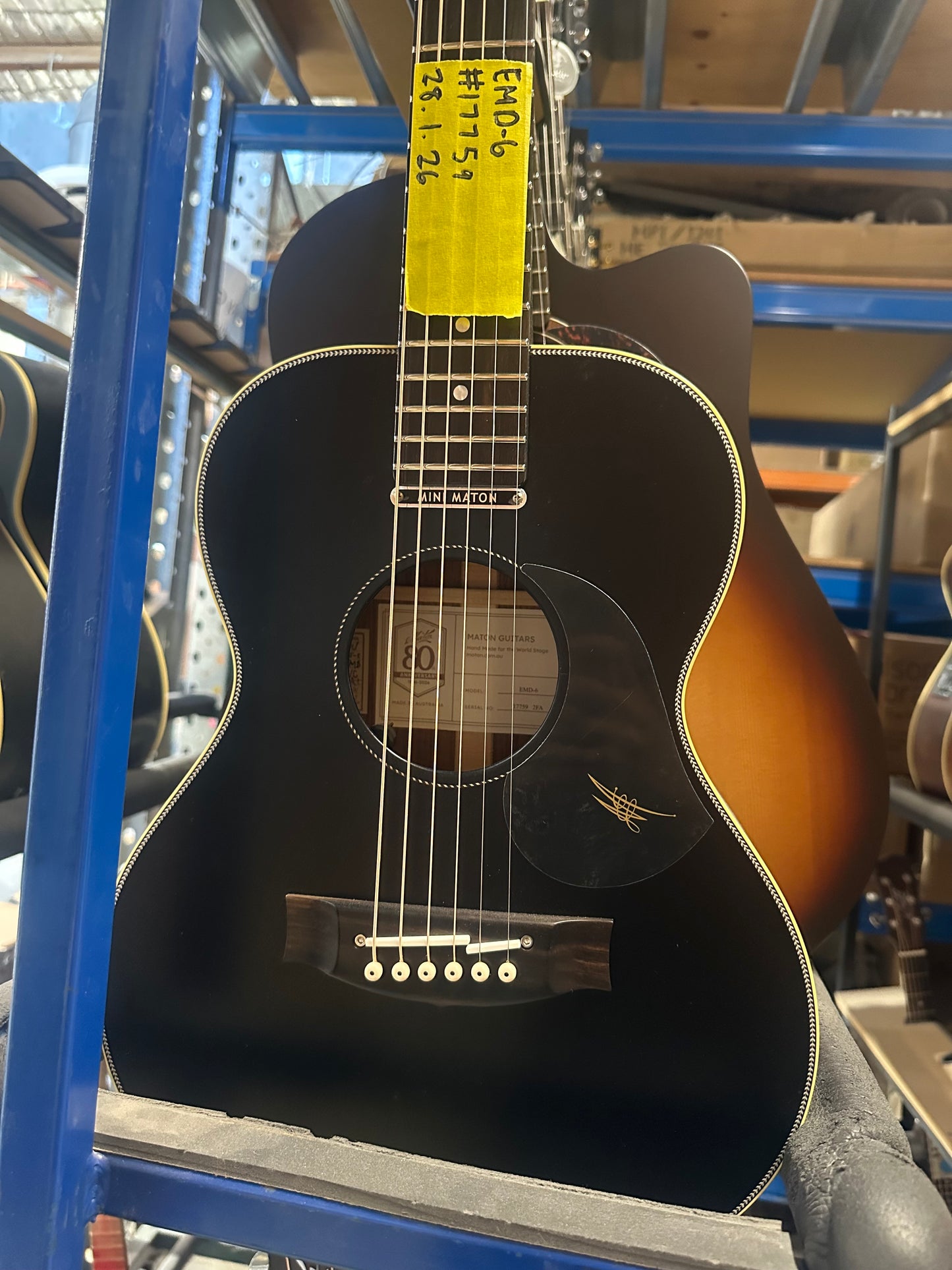 Maton EMD6 Diesel Signature Electric Acoustic Guitar - Satin Black