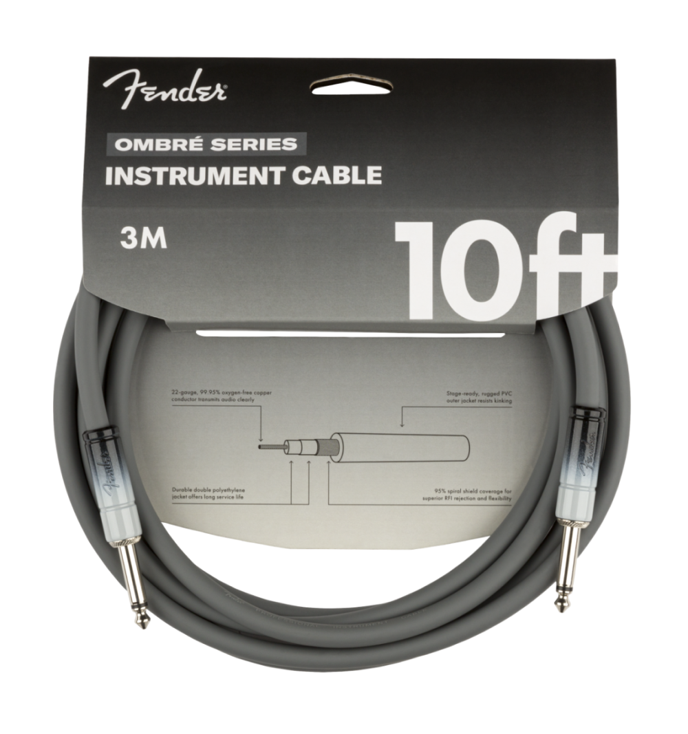 Fender Ombre 10"Instrument Cable - Silver Smoke