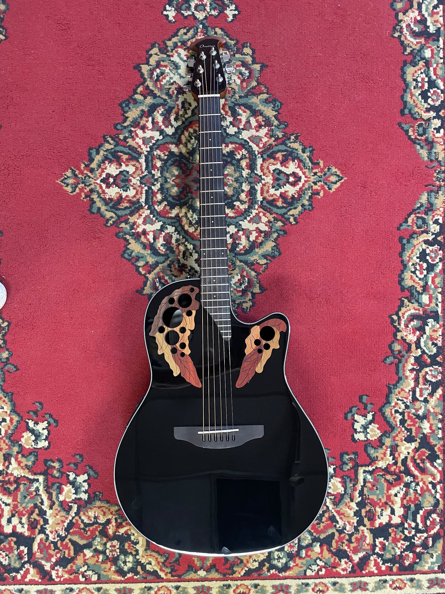 Ovation CE44-5 Celebrity Elite Mid-Depth Electric Acoustic Guitar - Black