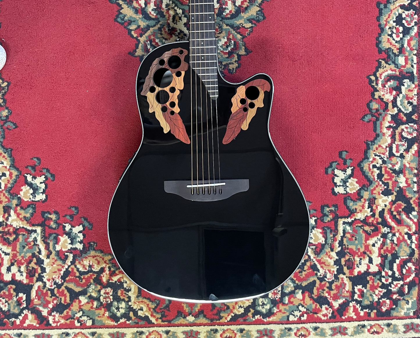 Ovation CE44-5 Celebrity Elite Mid-Depth Electric Acoustic Guitar - Black