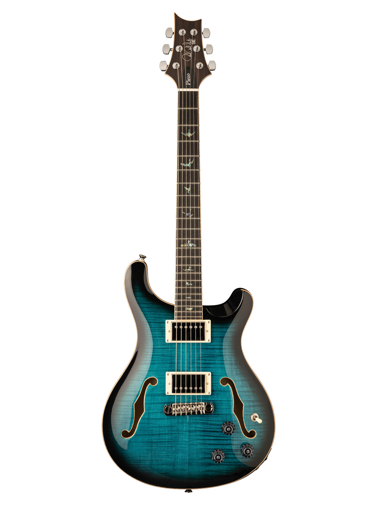PRS SE Hollowbody II Piezo Electric Guitar - Peacock Blue Burst