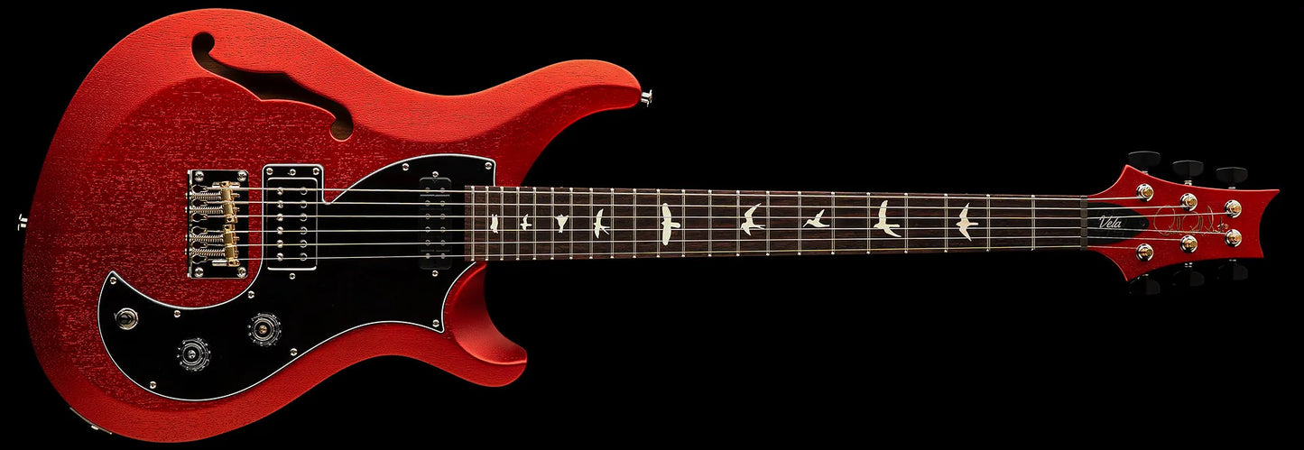 PRS S2 Vela Semi-Hollow Satin Electric Guitar - Red Apple Metallic