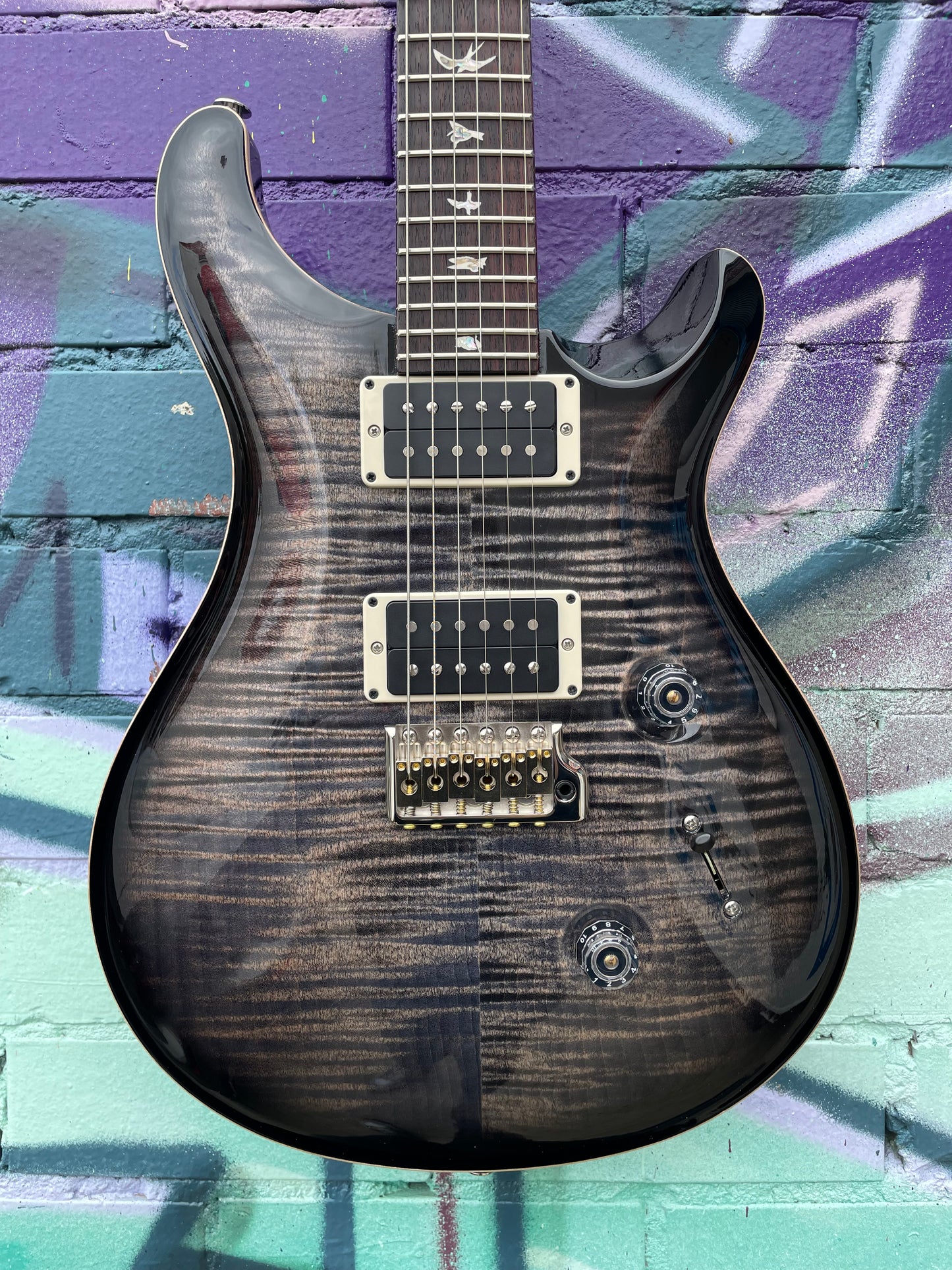 PRS USA Custom 24 Pattern Thin Neck Electric Guitar - Charcoal Burst