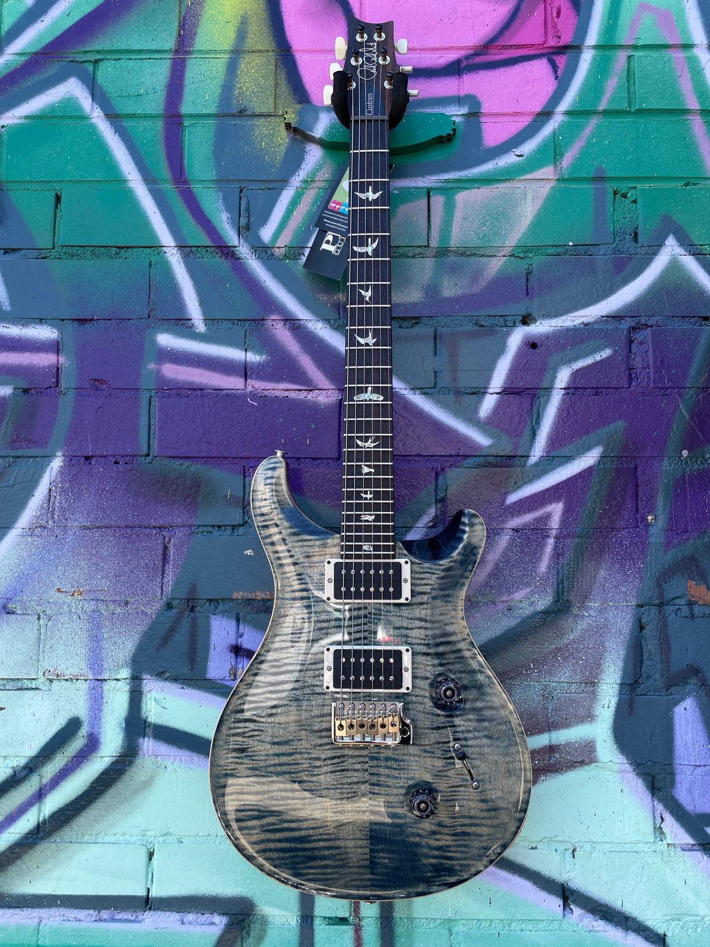 PRS USA Custom 24 Pattern Thin Neck-Electric Guitar - Faded Whale Blue