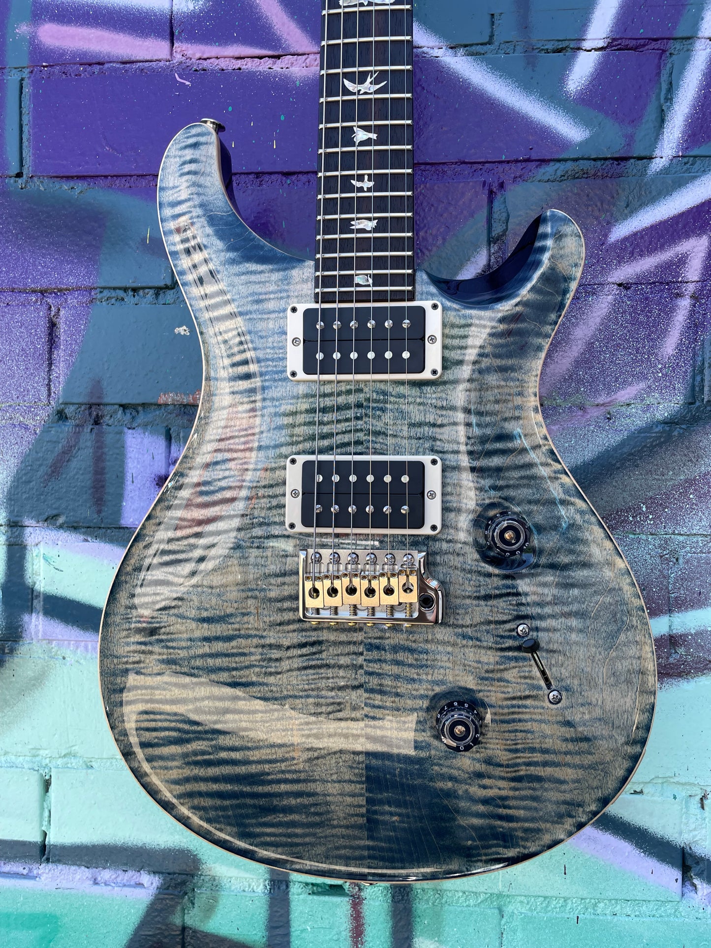PRS USA Custom 24 Pattern Thin Neck-Electric Guitar - Faded Whale Blue